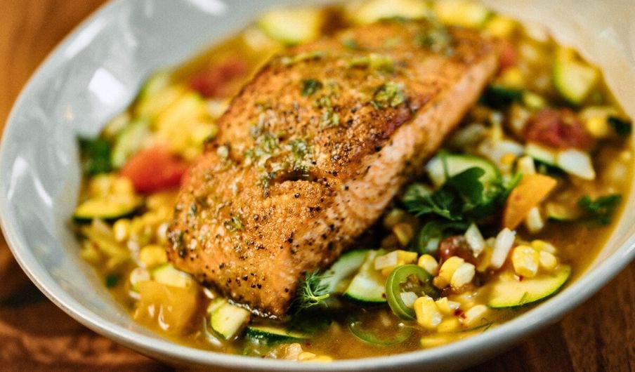 Grilled Salmon Oggies Kitchen Bar Downtown Milwaukee